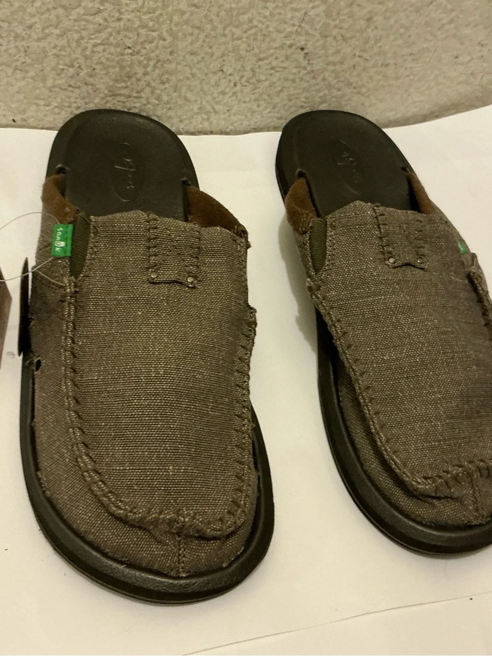 Sanuk M You Got My Back II Tan Men's Brown Canvas Slip-On Mule
